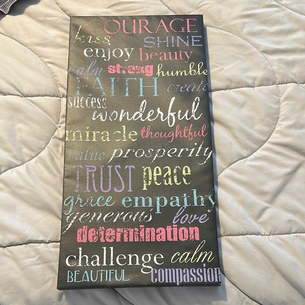 Inspirational Word Art Canvas - Multicolor